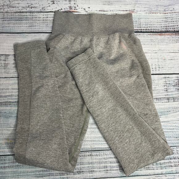 Gymshark Flex High Waisted Leggings Grey Athletic Pants SM - Picture 2 of 3
